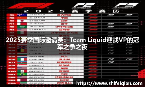 2025赛季国际邀请赛：Team Liquid迎战VP的冠军之争之夜