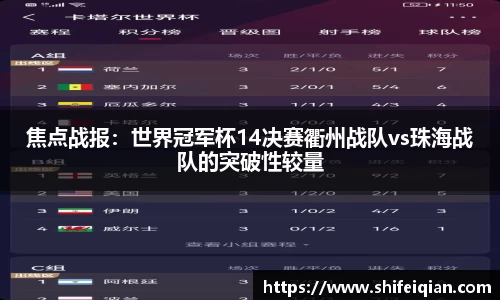 焦点战报：世界冠军杯14决赛衢州战队vs珠海战队的突破性较量